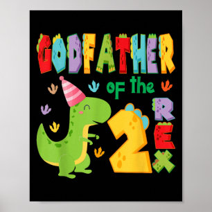Pate der beiden Rex 2. Geburtstag Boy Dinosaurier Poster