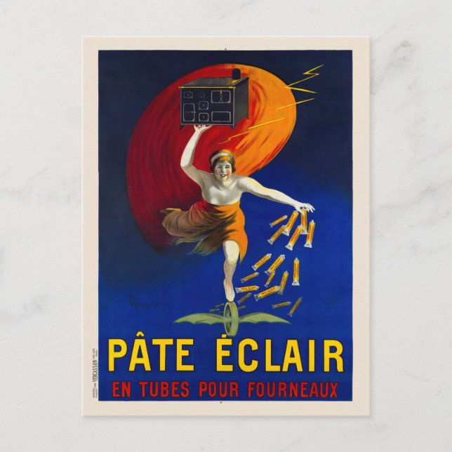 Pate Eclair Vintag Advertising Poster 1912 Postkarte (Vorderseite)