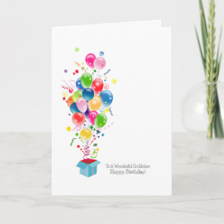 Pate Geburtstagskarten, bunte Balloons Karte