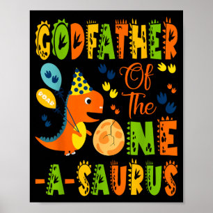 Pate One Saurus 1. Geburtstag Glaubensdesign Poster