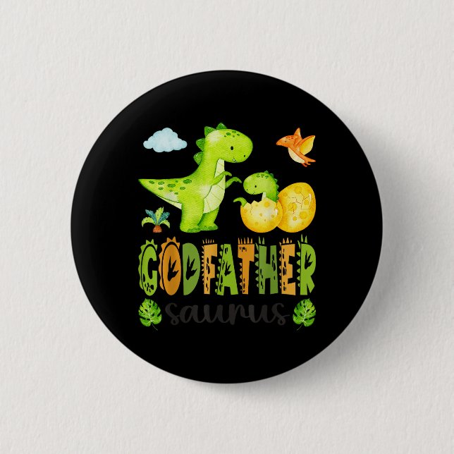 Pate Saurus T-Rex Dinosaur passend für Väter Button (Vorderseite)
