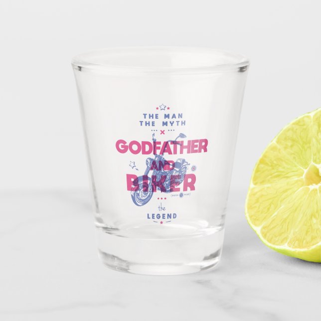 Pate und Biker der Mann der Mythos der Legende Schnapsglas (Vorderseite)