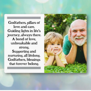 Pate und Godchild Custom Plaque mit Easel Fotoplatte