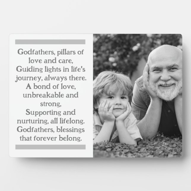Pate und Godchild Custom Plaque mit Easel Fotoplatte (Vorderseite)