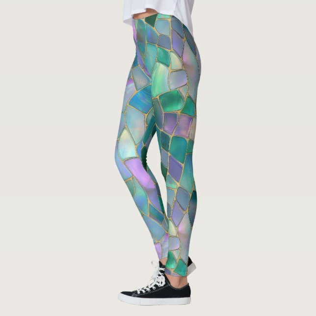 Patel colors stained glass mosaic pattern leggings (Links)