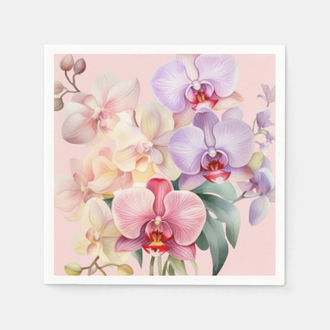 Patel Rainbow Orchids Wedding Serviette (Vorderseite)