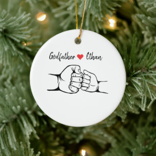 Paten-Geschenk vom Patenkind Fist Bump Weihnachten Keramik Ornament