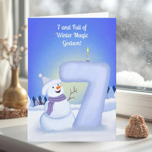 Patenkind 6. Geburtstag Schneemann Schnee Karte