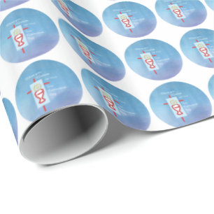 Patenkind, Erste Heilige Kommunion, Blau Geschenkpapier