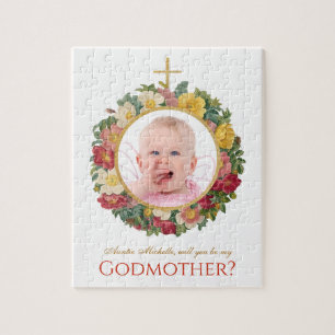 Patenonkel Vorschlag Florales Foto in Rosenkranz Puzzle