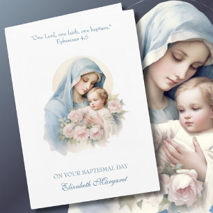 Patenschaft Taufe Baby Mädchen Taufname Maria Jesu Karte