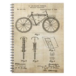 Patent-Druck des Fahrrad-1896 Notizblock