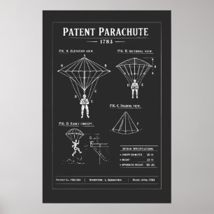 Patent Fallschirm Blaupause Poster