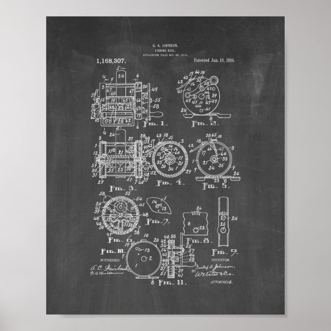 Patent für Angeln - Kopfkarton Poster (Vorne)