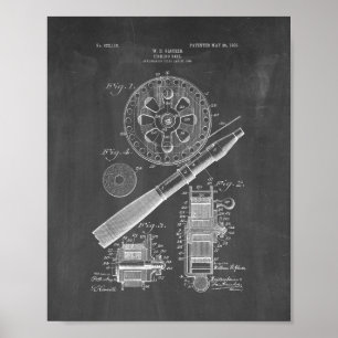 Patent für Angelruten - Tafel Poster