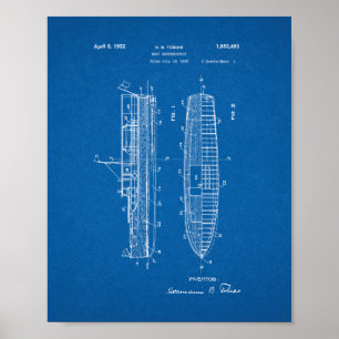 Patent für den Schiffsbau - Blueprint Poster