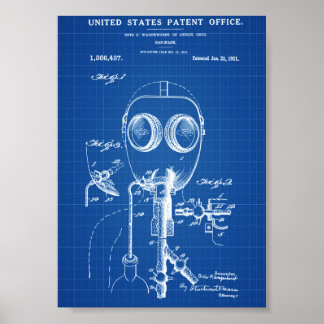 Patent für Gasmaske - Blueprint Poster