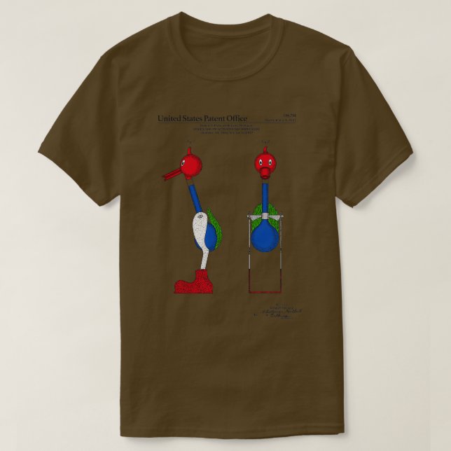 Patent für trinke Vögel T-Shirt (Design vorne)
