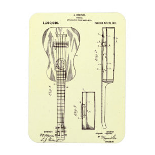 Patent für Vintage-Akustikgitarre von 1911 Magnet