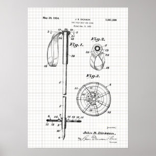 Patent für Vintage-Skistöcke Poster