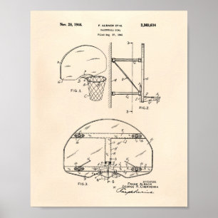 Patent-Kunst altes Peper des Basketball-Ziel-1944 Poster