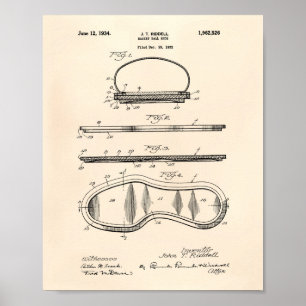 Patent-Kunst altes Peper des Korb-Ball-Schuh-1934 Poster