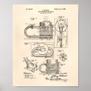Patent-Kunst altes Peper des Massage-Apparat1900 Poster