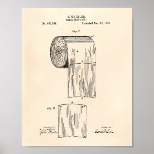 Patent-Kunst des Toilettenpapier-Rollen1891 - Poster