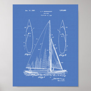Patent-Kunst-Plan des Segel-Boots-1927 Poster