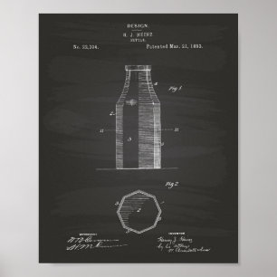 Patent-Kunst-Tafel der Flaschen-1893 Poster