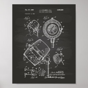 Patent-Kunst-Tafel des Haartrockner-Systems-1960 Poster