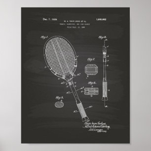 Patent-Kunst-Tafel des Tennis-Schläger-1925 Poster