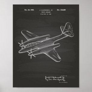 Patent-Kunst-Tafel des Verfolgungs-Flugzeug-1942 Poster