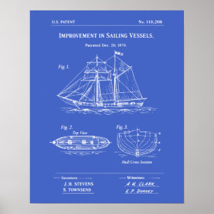Patent-Segelschiff-Blueprint Poster