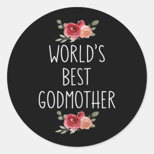 Patentante der Welt Immer Florale Gott Mutter Vors Runder Aufkleber
