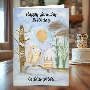Patentochter Glücklicher Januar Geburtstag Eulen K Karte