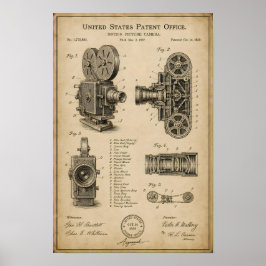 Patentzeichnung einer Vintage-Kamera Poster
