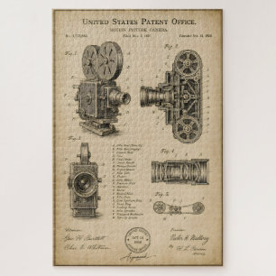 Patentzeichnung einer Vintage-Kamera Puzzle