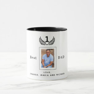 Pater Best dad je Foto Schwarz-weiße Namen Tasse