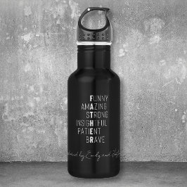 Pater Crossword Moderne Väter Namensschild Edelstahlflasche