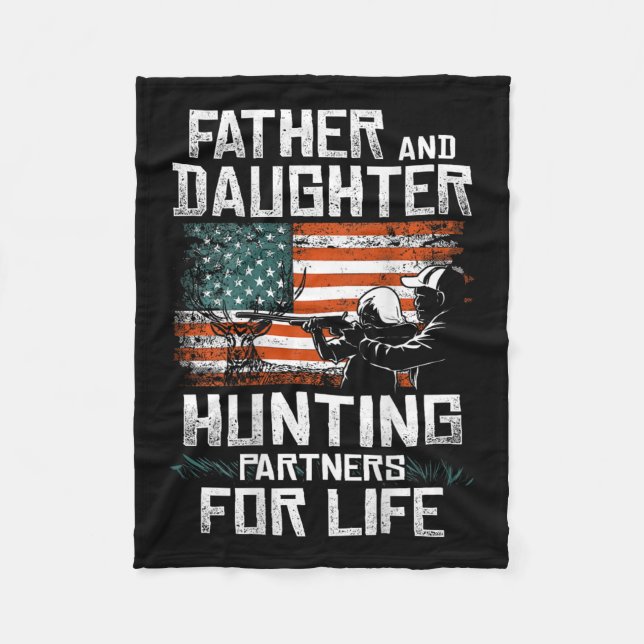 Pater Daughter Jagdpartner - Amerikanische Flagge Fleecedecke (Vorderseite)
