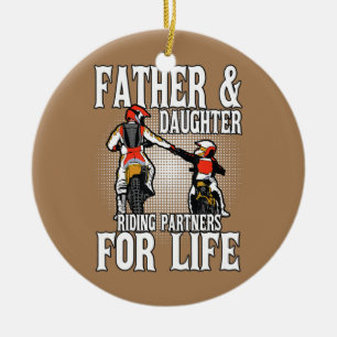 Pater Daughter Reitpartner Moto Dirt Bike Keramik Ornament