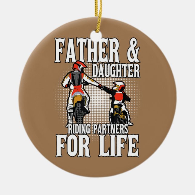 Pater Daughter Reitpartner Moto Dirt Bike Keramik Ornament (Vorne)