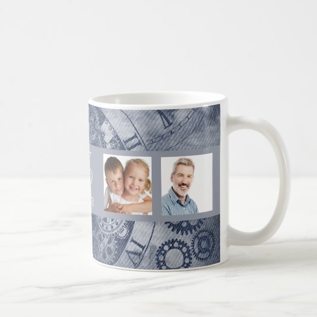 Pater Foto Collage Blue Steampunk Kaffeetasse (Rechts)