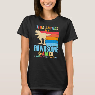 Pater Gamer Dinosaur Videospiel Big Trex Vater T-Shirt