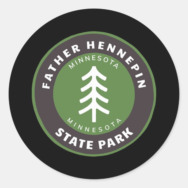 Pater Hennepin Staat Park Minnesota MN Forest Runder Aufkleber (Vorderseite)