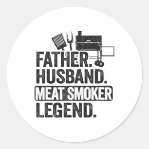 Pater Husbynd Meat Smoker Legend Grillen Vater Mea Runder Aufkleber