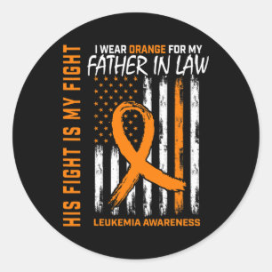 Pater in Law Leukemia Cancer Awareness American F Runder Aufkleber