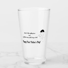 Pater Kissing Baby, Happy First Vathers Day, Glas