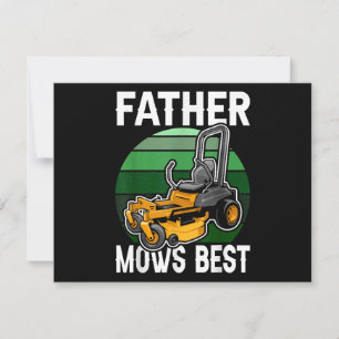 Pater mäht schönste sonnige Rasenmäher Retro Mowin Feiertagskarte